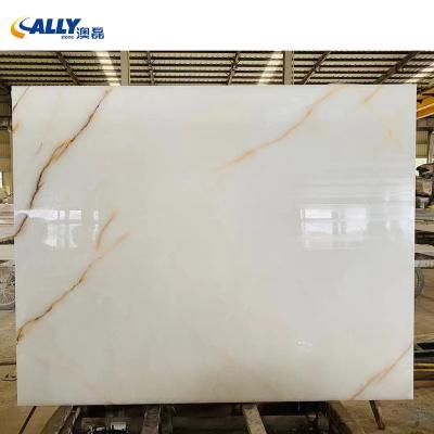 China Modern Luxury Natural White Onyx Marble Slabs Polished Afghan White Onyx Slabs for sale