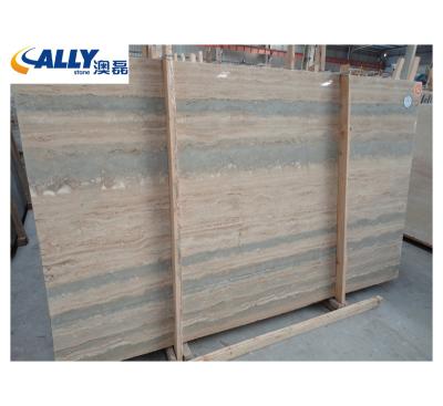 China Modern Blue Vein Cut Travertine Marble Slabs Cheap Price Factory Supply For Ground And Exterior Wall for sale