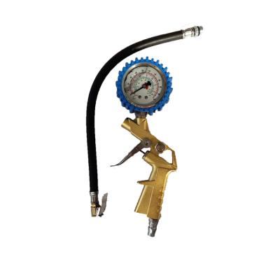 China Motorcycle Portable Bicycle Tire Inflator Gauge Tire Inflator Gun Car Pneumatic Tire Air Chuck Pressure Gauge Tire Inflator Heavy Duty Gun for sale