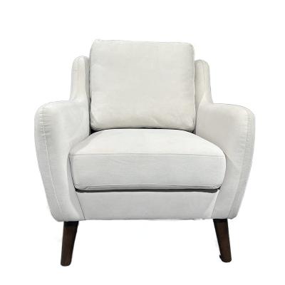 China 2022 Lounge Chair Chose Nordic High-end White Velvet Fabric Designer Sofa Balcony Single Leisure Chair for sale