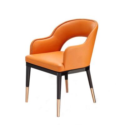 China Contemporary Lightweight Luxury Fabric Leisure Chair Soft Leather Hollow Design Dining Waiting Chair For Cafe for sale