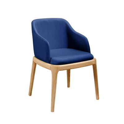 China Dining Chair Scandinavian Style Cafe Dining Chair Upholstery Fabric Solid Wood Restaurant Armchair for sale