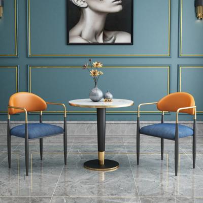 China Dining Chair High Quality Luxury Home Furniture Restaurant Metal Velvet Gold Fabric Dining Armchair for sale