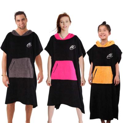 China QUICK DRY Hooded Microfiber Poncho Towel Oversized Beach Quick-Dry Changing Robe for sale