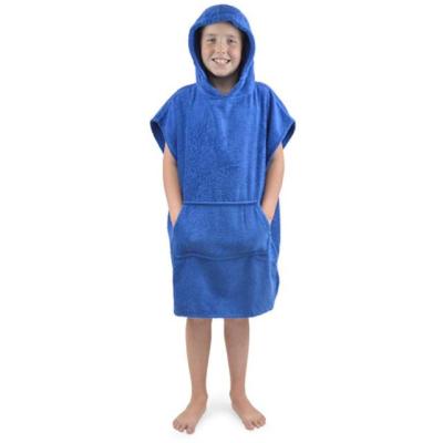 China The Other 100% Cotton Long Changing Robe With Pocket Boys And Girls Hooded Toweling Poncho Kids Hooded Towel Poncho for sale