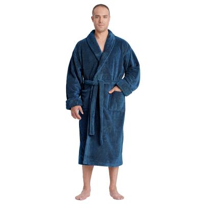 China Ultra Plush Fleece Logo Breathable Coral Embroidered Bathrobes Customized Bathrobes For Men for sale