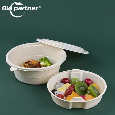 China AB5 Custom Disposable Japanese Ramen Food Bowl 100% Biodegradable With Lid And Spoon for sale