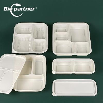 China Sustainable Cornstarch Fast Food Packaging Food Plates Disposable Party Trays Nacho Disposable Food Tray for sale