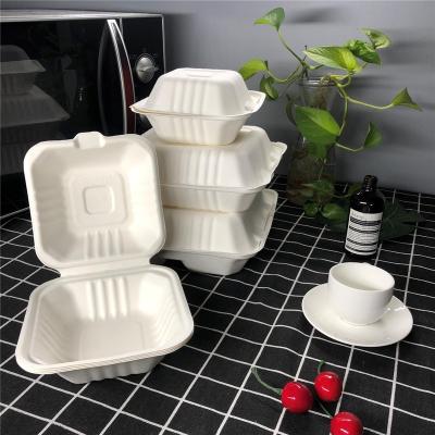 China 15%off Promotion Bagasse X04T Biodegradable Bagasse Food Container Compostable Lunch Box Packaging Tableware Package for sale