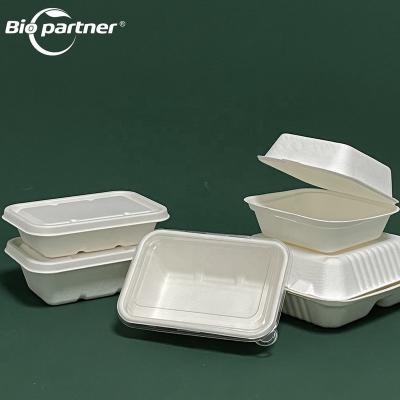 China Modern AK17 100% Compostable Biodegradable To Go Lunch Wholesale Disposable Takeout Meal Container 700ml Sugarcane Bagasse Food Box for sale