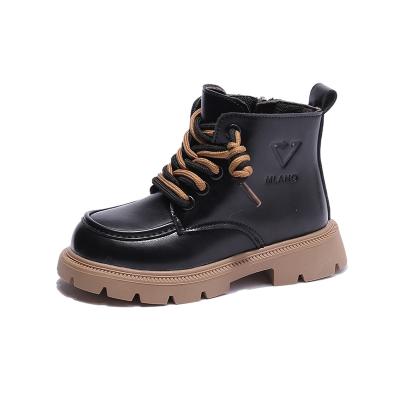 China Anti-slippery girls' Martin Boots Children's soft soled short boots 2022 autumn and winter new girl's plush boots fashion English wind for sale