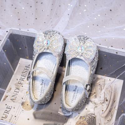 China Fashion Girl Baby Shoes Aisha Princess Casual Soft Sole Crystal Children's Shoes Simple Anti-slippery Little Girl's Shoes for sale