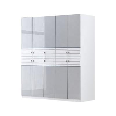 China 2023 Modern Design High Glossy Minimalist White Bedroom Furniture Wardrobe For Home for sale