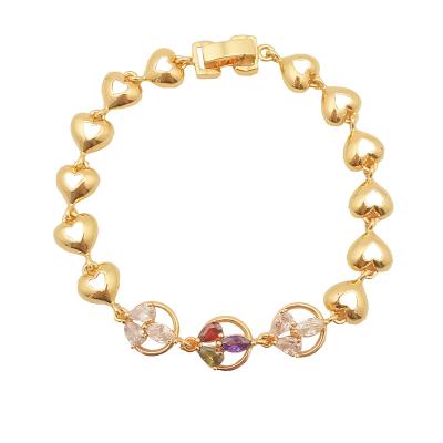 China Anti-allergic Wholesale 18k gold-plated copper bracelet Fashion jewelry Zircon bracelet Women's bracelet for sale