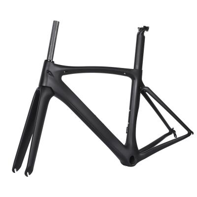 China Road Bikes 700*25C V Brake Carbon Frame Road Bike Max Tires 22 Speed ​​T800 High Carbon Fiber Bicycle Frameset for sale