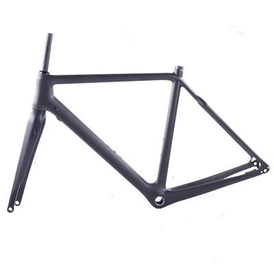 China Fixes Gear Bicycle Disc Brake Max Tire 700*42C Cyclocross Bike Frameset Carbon China Fixed Gear Bicycle Frame for sale