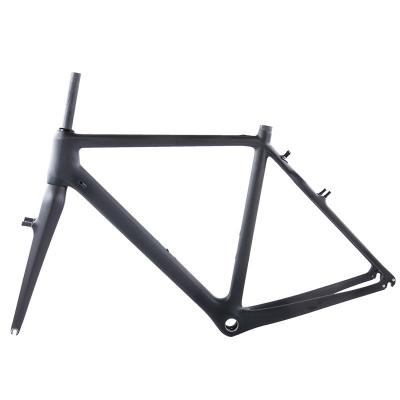 China Fixes gear carbon bicycle frameset carbon disc brake BSA fixed frameset carbon speed cyclocross bicycle frame for sale