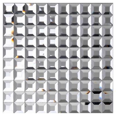 China Backsplash Luxury Beveled Edge Mirror Glass Mosaic Tile For Hotel Club Decoration Walls for sale