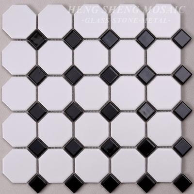 China NXWN-5148 Hot Sale Black White Design Ceramic Home Mosaic For Indoor Exterior Wall for sale