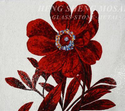 China Use-resisitant Newly Design Fabulous Red Flower Mosaic Tiles Picture Pattern Home Decorative Wall Tiles for sale