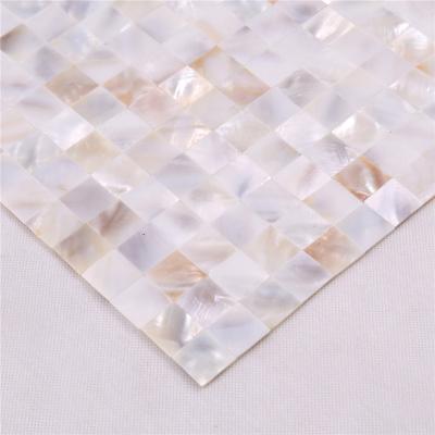 China Superb White Square Mother of Pearl Shell Mosaic Tiles Backsplash Natural MEDITERRANEAN SEA Shell Mosaic Tile for Wall Decoration for sale