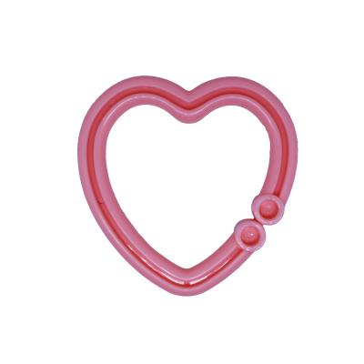 China Supermarket OEM Injection Parts Custom Plastic Products Vacuum Metallizing Solid ABS Plastic Heart Ring for sale