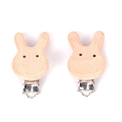 China China Amazon Pacifier Clip Chain Accessories Beech Wooden Pacifier Clip Factory Animal Pacifier Clip for sale