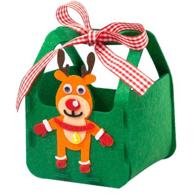 China Eco-friendly non-woven handmade material Christmas gift box kids bag fabric DIY bag Apple Christmas fruit safe bag for sale