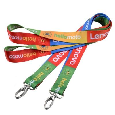 China Fashionable Colorful Polyester Lanyard Keychains With Custom Sublimation Logo for sale