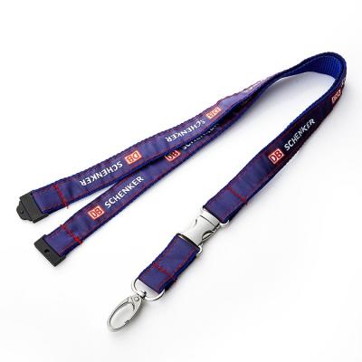 China Fashionable High Quality Custom Design Double Layer Satin Lanyard With Metal Accessories for sale