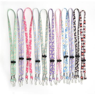 China Fashiontable Fashion Design Adjustable Beaded Length Double Clips Kids Mask Neck Strap for sale