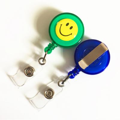 China Nurse Badge Holder Badge Reel Customized Retractable PVC Reel Pull ID Card Badge Holder for sale