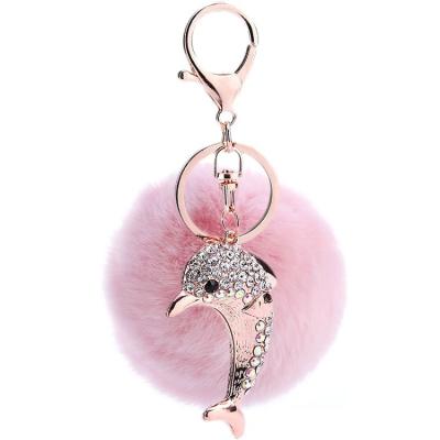 China Eco-friendly Wholesale Colorful Ball Pom Pom Plush Fashion Key Chain for sale