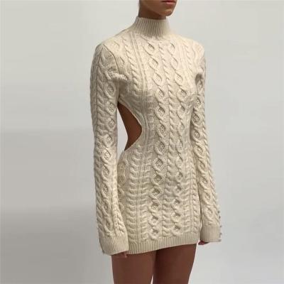 China Caiheng Anti-Static Sexy Knitted Sweater Dresses Autumn Winter Clothes For Women Rave Sleeveless Backless Mini Gear Birthday Dress Long Sleeve for sale