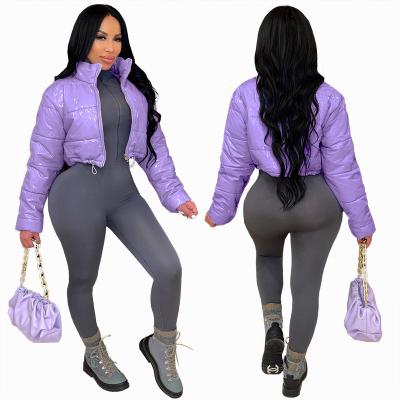 China Logo Bright Plus Size Custom Zipper QUICK DRY sheath long short thick coats women blow bubble jacket for women for sale