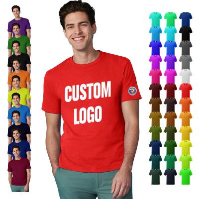 China New Custom Logo Round Neck Short Sleeves Anti-wrinkle Men's T-shirt Premium Cotton Simple T-shirt for sale