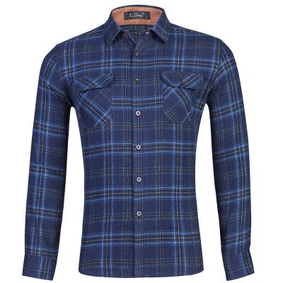 China Wholesale Fashion 23 Colors Plaid Anti-pilling Cotton Shirts Long Sleeves Custom Flannel Mens for sale