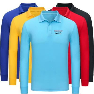 China Wholesale New Design Anti-Wrinkle Man Women's Long Sleeve Polo T Shirt For Golf Promotion Cotton Plain Polo T-shirt Polo Shirt for sale