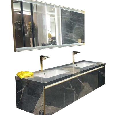 China Black And White Euro Style Traditional High End Bathroom Vanity Cabinet 36 Inch Bath Vanity Set With Suspended One Sink for sale