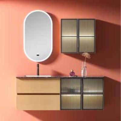 China Bathroom Cabinet Ogrand Color Size Traditional Custom Wood Panel Vanity Wood Bathroom Cabinet With Undercounter Basin Mirror for sale