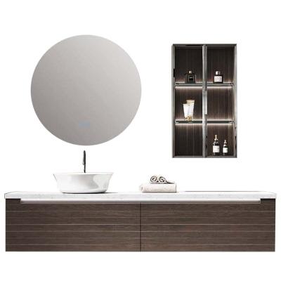 China Traditional modern marble bathroom sink ogrand pvc bathroom furniture waterproof makeup cabinet with mirror for sale