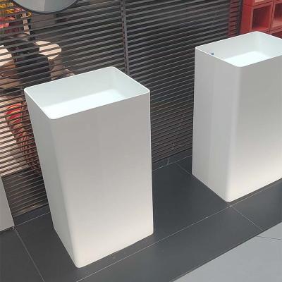 China Modern ogrand Modern Hotel Bathrooms Wall Hung Solid Outdoor Wash Basin, Sink Stone Artificial Stone Wash Vanity for sale