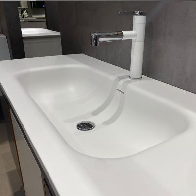 China Modern custom white artificial stone design waterproof bathroom sink artificial stone sinks for sale