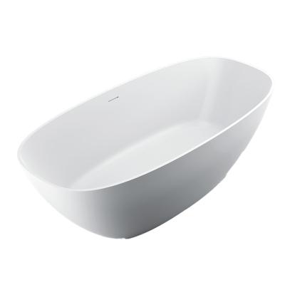 China Modern Custom Made Luxury Fake Free Standing Bathtub Artificial White Marble Acrylic Resin Stone Bathtub Solid Outdoor Bathtub for sale