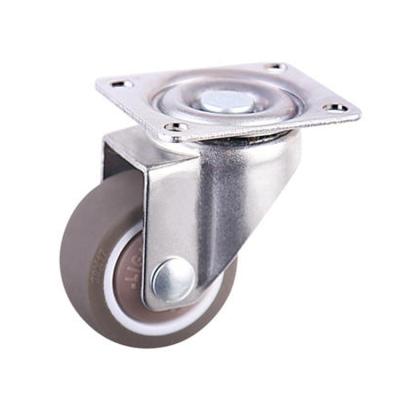 China Hot Selling 1 Inch PIVOT Custom Gray Top Tread Plate Swivel Small Plastic Wheels for sale