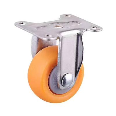 China MPP 1.25 Inch Traditional Single Bearing 20kgs Orange Plate Fixed Caster Wheels for sale