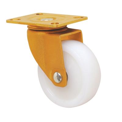 China Injection Rigid PP Medium Duty White Trolley Wheel Caster With Double Bearing for sale