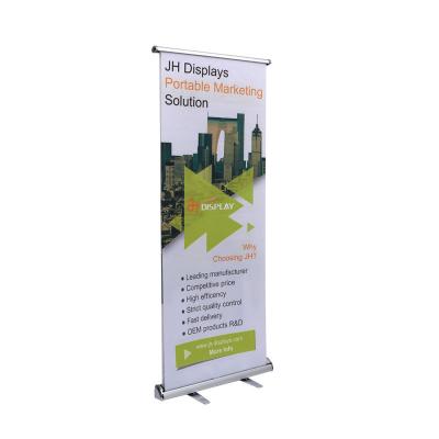 China Electric Recyclable Electric Standing Roll Up Screen Roll Banner Stand for sale