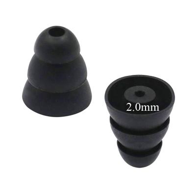 China For Inear Earphone 2.0mm Earbuds Inner Hole Bullet Shape Silicone Tips Replacement Earbuds Covers Caps Gels For Etymotic Shure Klipsch Westone for sale