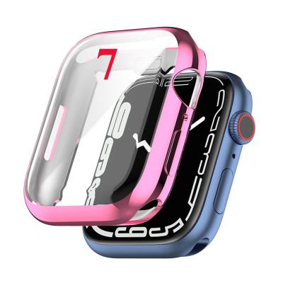 China TPU For Apple Watch7 Color Full TPU Cover Electroplating Global Soft Bumper iWatch Ultra Thin Protective Watch 7 Case 41mm 45mm for sale